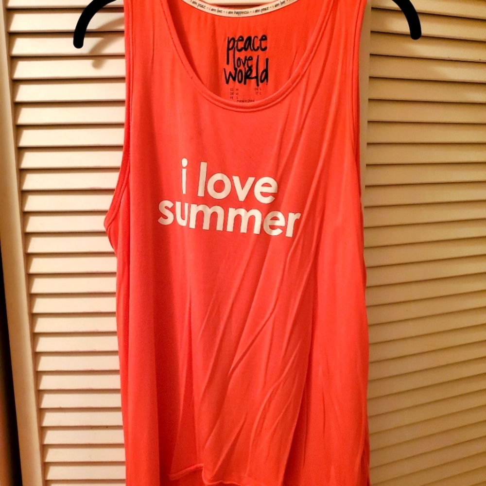 'I love summer'  handkerchief cut cute tank